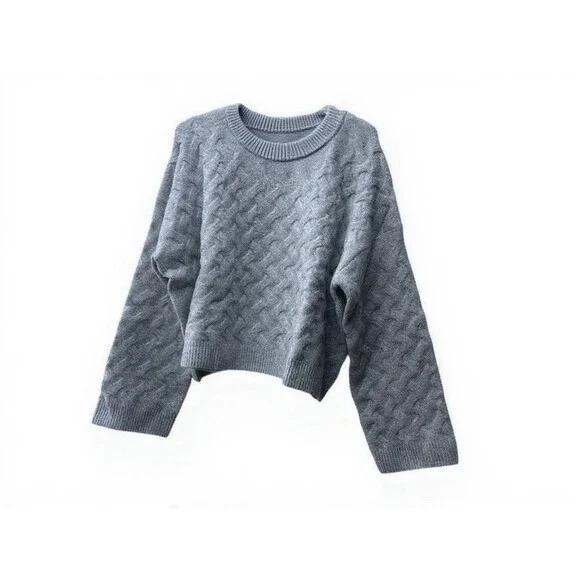 Wild Fable Women’s Cable Knit Sweater ~ Gray ~ Size: 1X ~ NWT - Picture 2 of 5